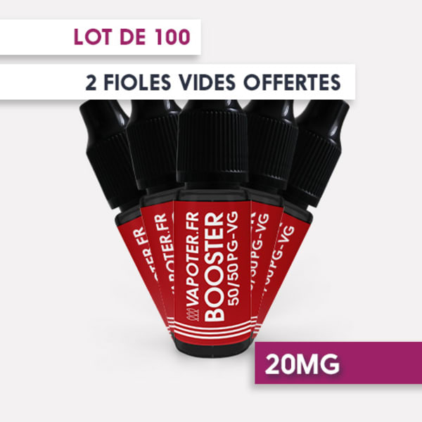 Lot de 100 Boosters 50/50 Vapoter.fr 10ml 20mg