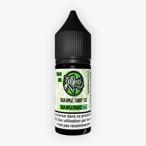Sour Apple Strawzz On Ice BarSaltz Ruthless 10ml