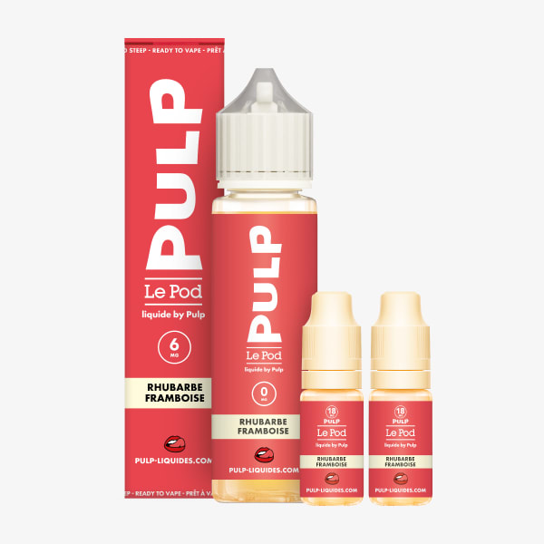 Pack 60ml Rhubarbe Framboise Le Pod Liquide Pulp - 06mg