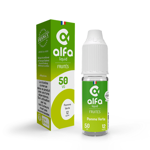 Pomme Verte Alfaliquid 10ml 16mg - PG/VG : 70/30 Alfaliquid Fruités