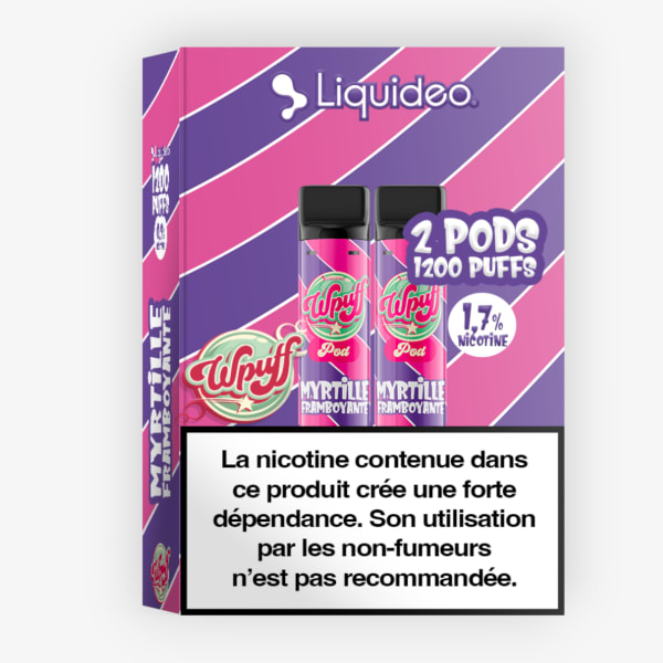 2 cartouches Wpuff 2ml 1.7% Liquideo Myrtille Framboyante