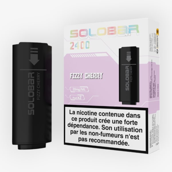 Pack de 2 Pods Solobar 2400 2ml 20mg Fizzy Cherry