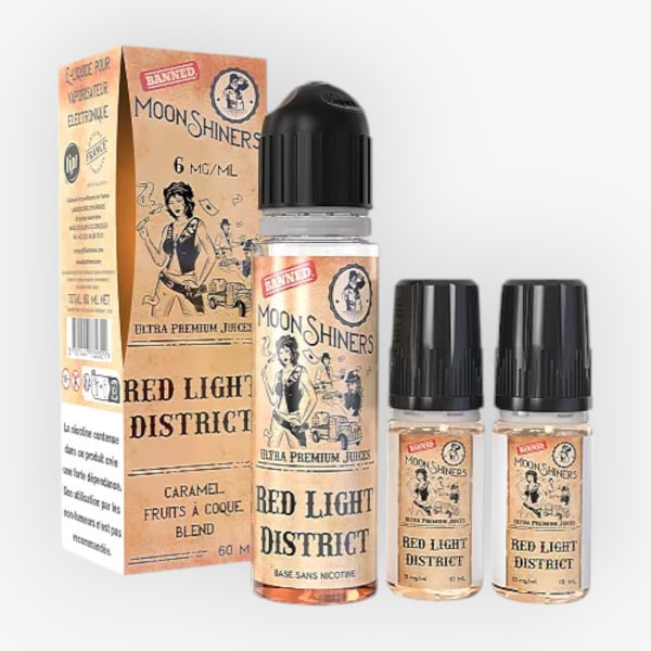 Image Produit Pack 40ml + 2x10ml Red Light District Moonshiners - 06mg