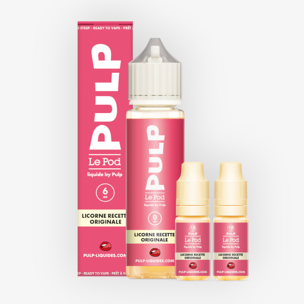 Image Produit Pack 60ml Licorne Recette Originale Pod Liquide Pulp - 06mg