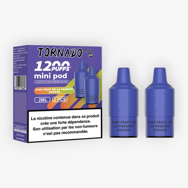 Cartouches Tornado Mini 20mg (x2) RandM Fumot Kiwi Fruit de la Passion Goyave