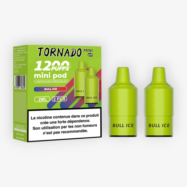 Cartouches Tornado Mini 20mg (x2) RandM Fumot Bull Ice