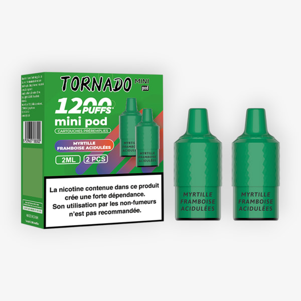 Cartouches Tornado Mini 20mg (x2) RandM Fumot Myrtille Framboise Acidulees