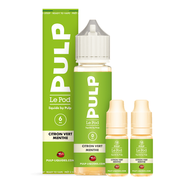 Image Produit Pack 60ml Citron Vert Menthe Pod Liquide Pulp - 06mg