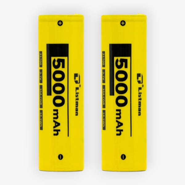 2 accus 35A 21700 5000mAh Listman Lot de 2 Accus 35A 21700 5000mAh (+ boite rangement et notice) Listman Listman