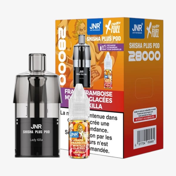 Cartouche Shisha Plus + Fiole 10ml 20mg JNR - Fighter Fuel Snake Eye