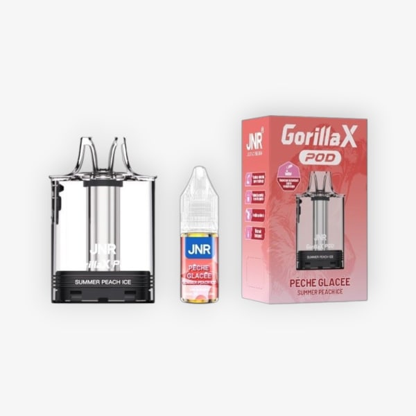 Cartouche Gorilla X + Fiole 10ml 20mg JNR Pêche Glacée JNR