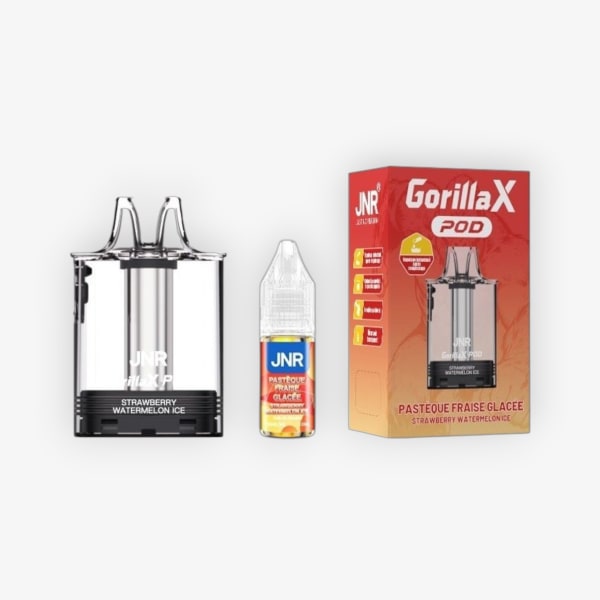 Cartouche Gorilla X + Fiole 10ml 20mg JNR Pastèque Fraise Glacée