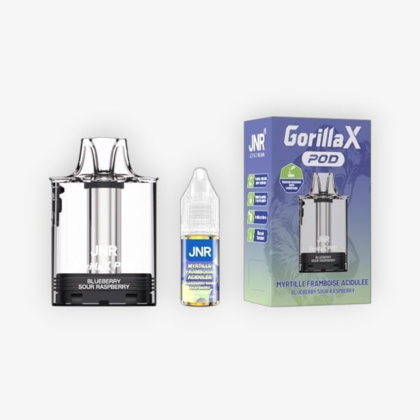 Cartouche Gorilla X + Fiole 10ml 20mg JNR Myrtille Framboise Acidulée