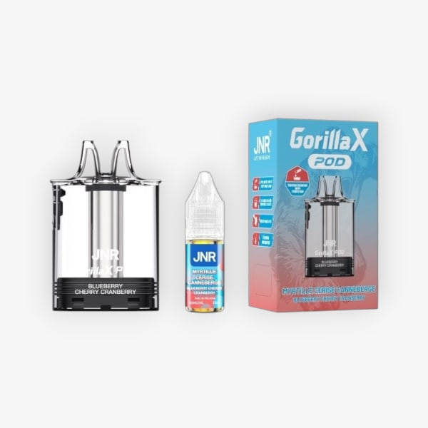 Cartouche Gorilla X + Fiole 10ml 20mg JNR Myrtille Cerise Canneberge