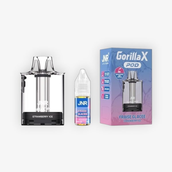 Cartouche Gorilla X + Fiole 10ml 20mg JNR Fraise Glacée