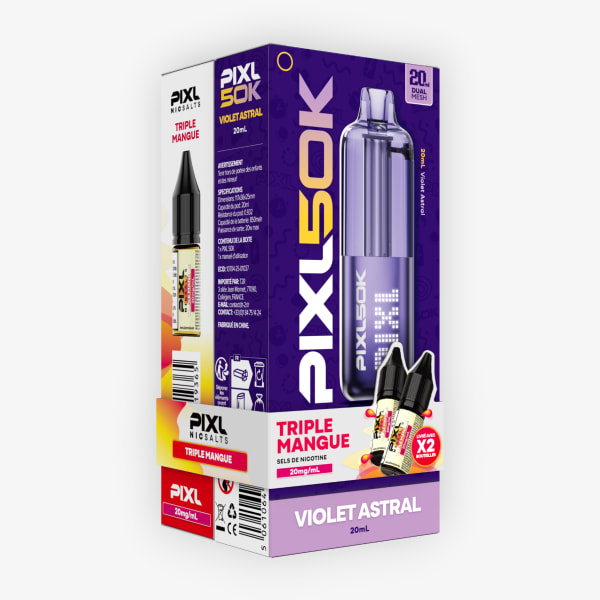 Puff PIXL 50k 20mg Triple Mangue - Violet Astral