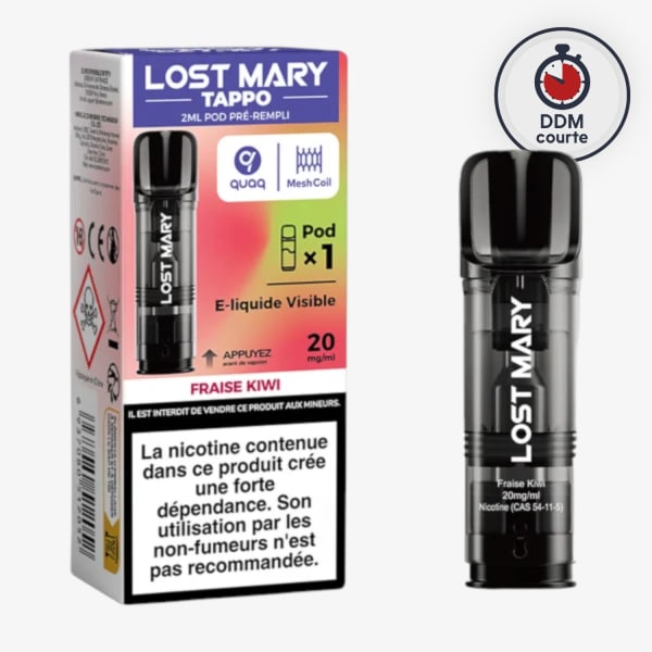 Pod Tappo Lost Mary (20mg) Fraise Kiwi - DDM Courte = 09/2026