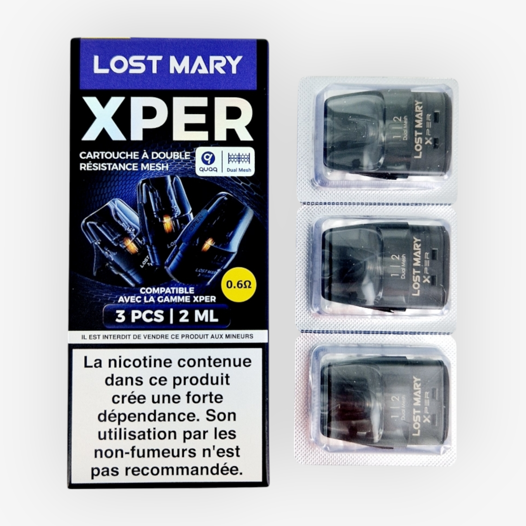 Pack de 3 cartouches XPER Lost Mary | Vapoter.fr