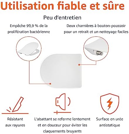 Vue 2 de Amazon Basics Abattant Wc