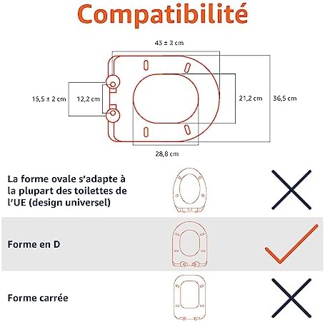 Vue 3 de Amazon Basics Abattant Wc