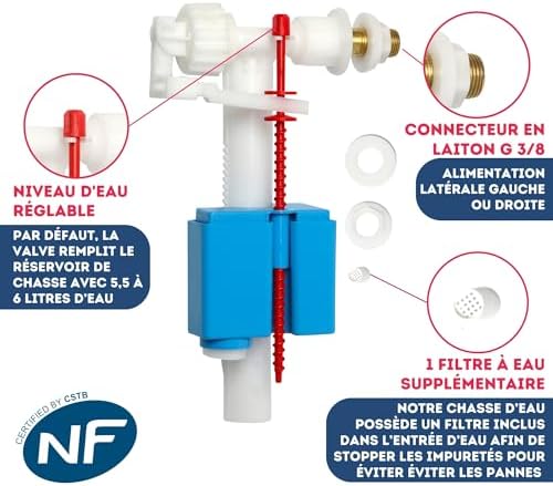 Vue 3 de Robinet Flotteur Wc Universelle