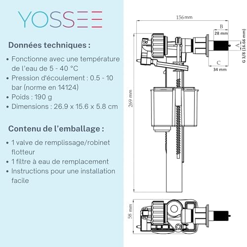 Vue 6 de Robinet Flotteur Wc Universelle