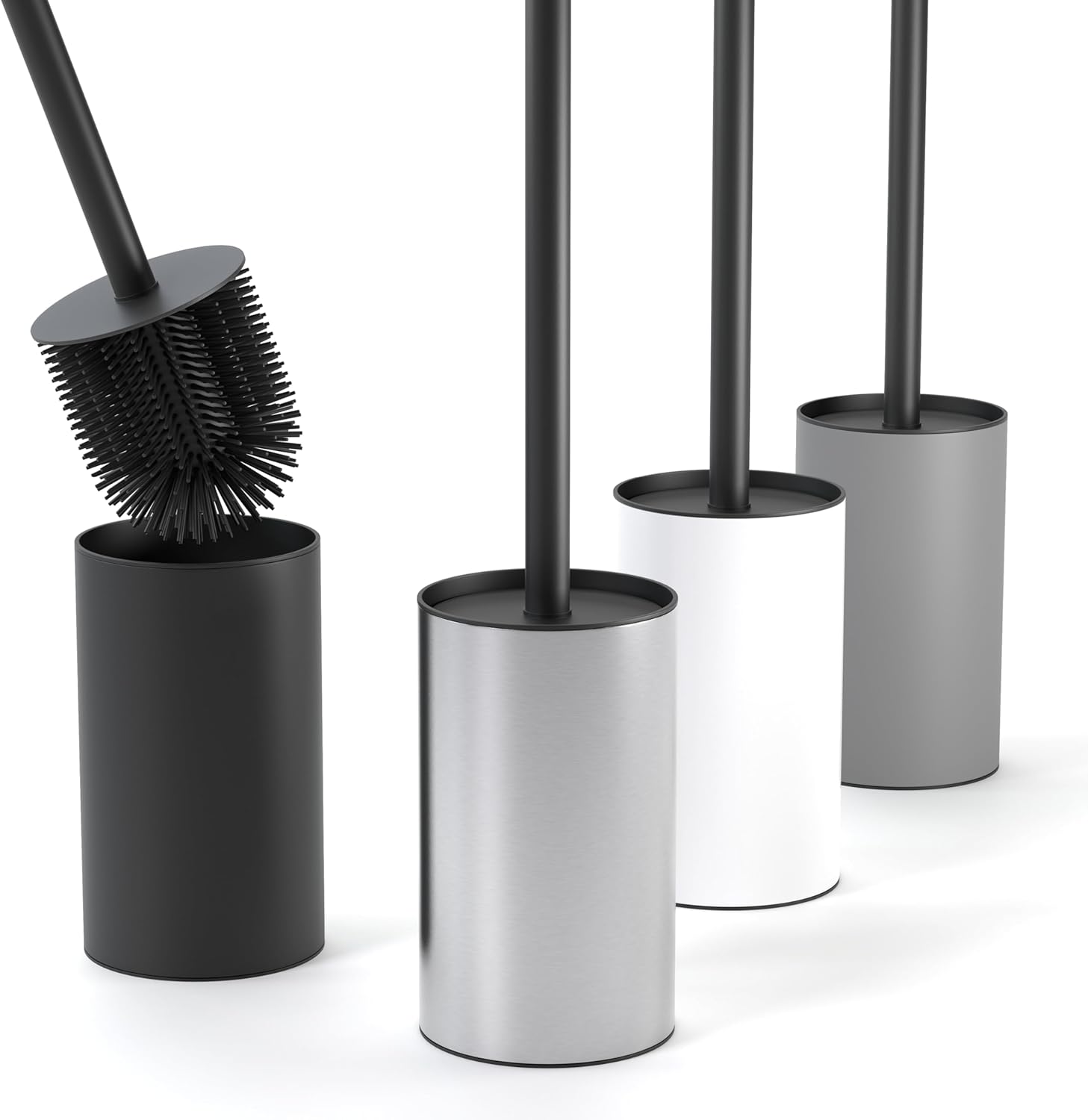 Brosse Wc Silicone Argent