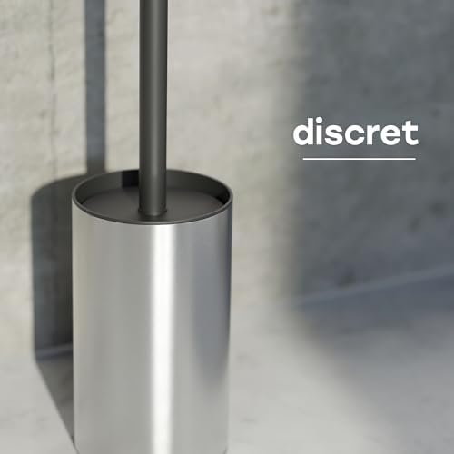 Vue 2 de Brosse Wc Silicone Argent