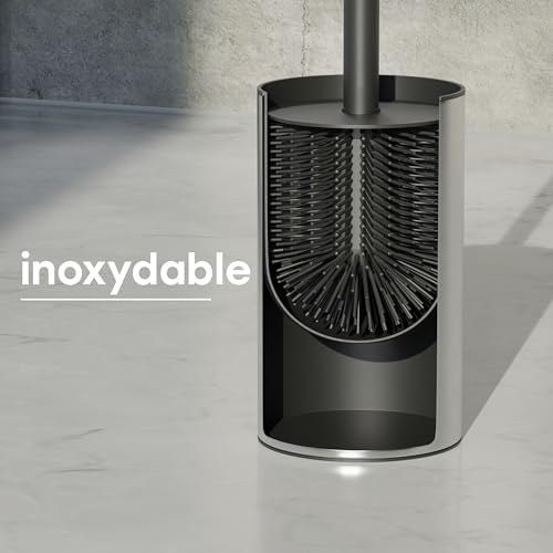 Vue 3 de Brosse Wc Silicone Argent