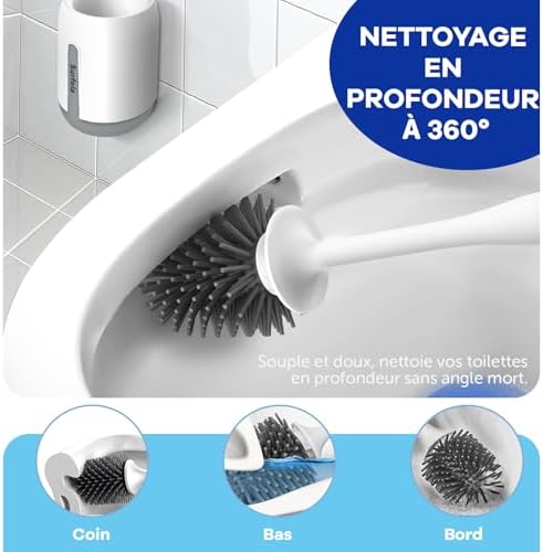 Vue 2 de Brosse Toilettes Wc Silicone