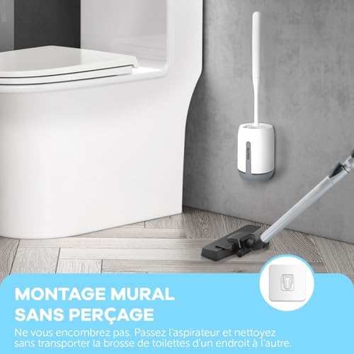 Vue 4 de Brosse Toilettes Wc Silicone