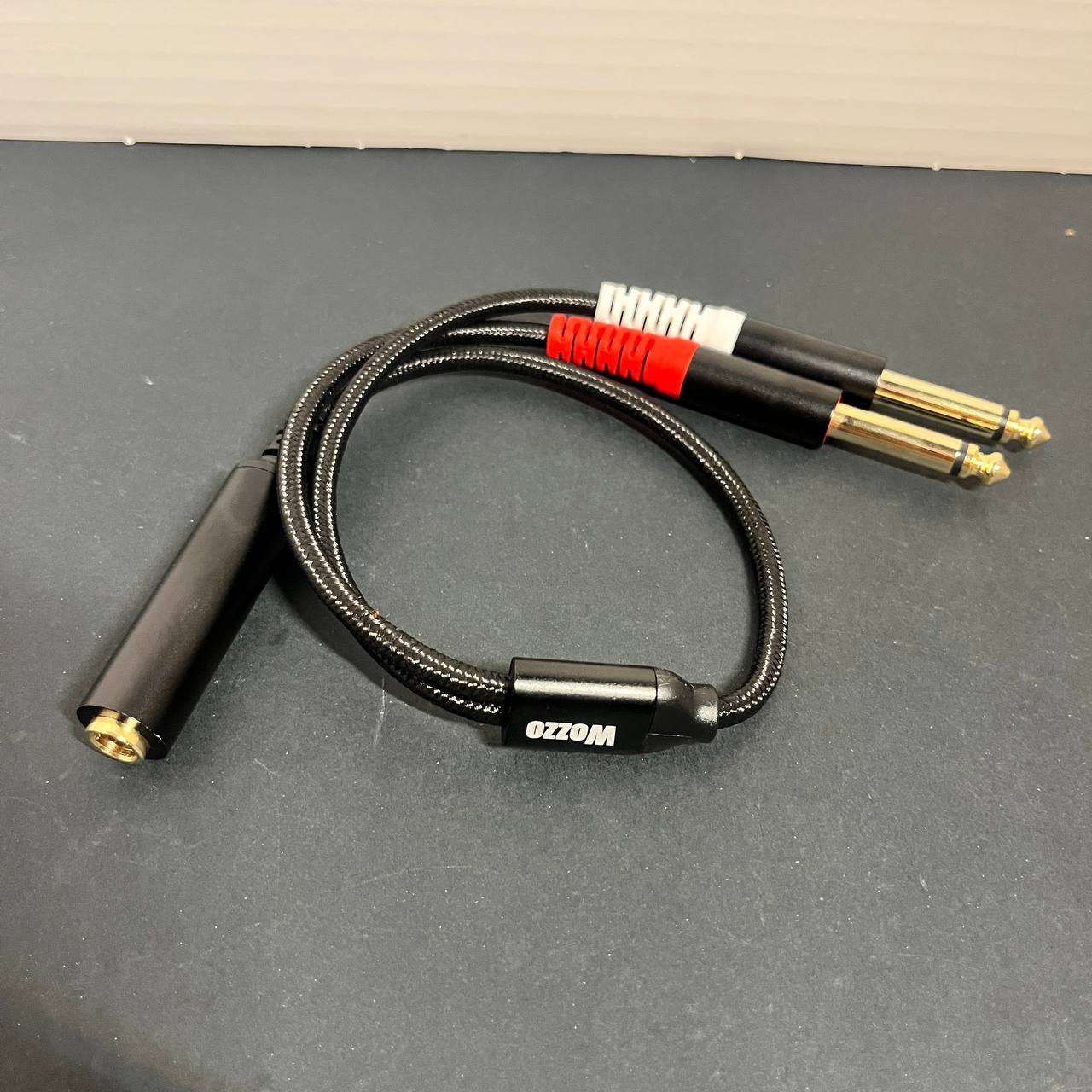 Cable Adaptador WOZZO 6.35mm 1/4" TRS Hembra a Dual 6.35mm TS Macho Mono Y-Splitter