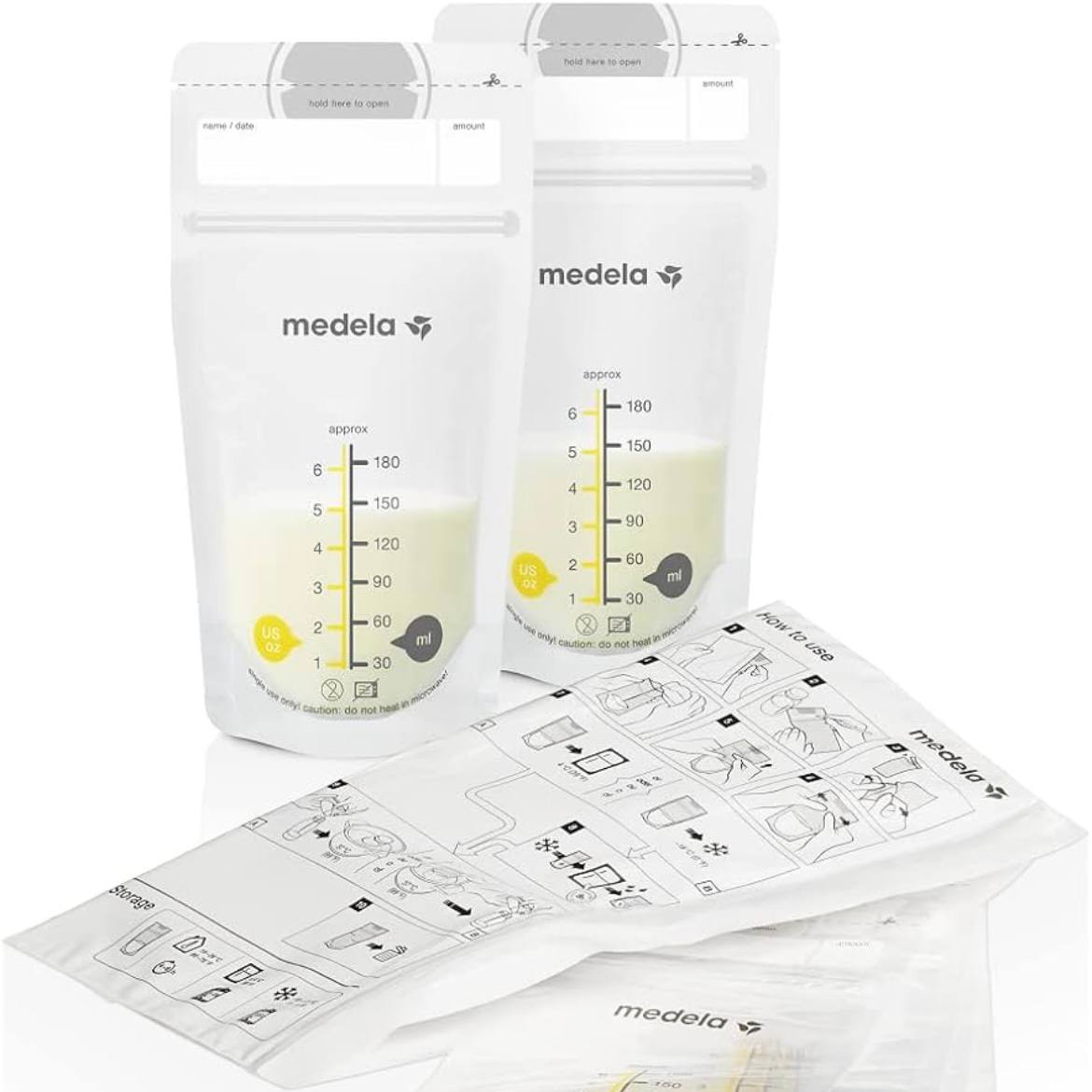 Medela Bolsas para Almacenamiento de Leche Materna, Pack de 25 Unidades, Libres de BPA