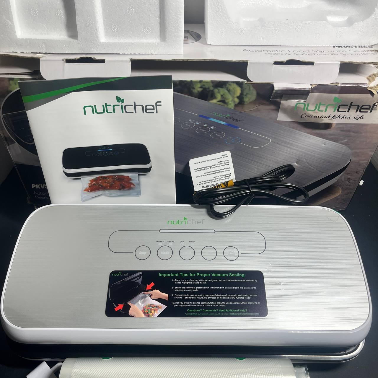 Selladora al Vacío Automática NutriChef PKVS18 | 12 Pulg, ancho