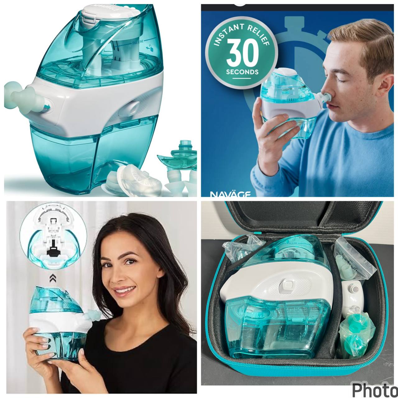 Irrigador Nasal Naväge con Tecnología de Succión Motorizada para Limpieza de Senos Paranasales