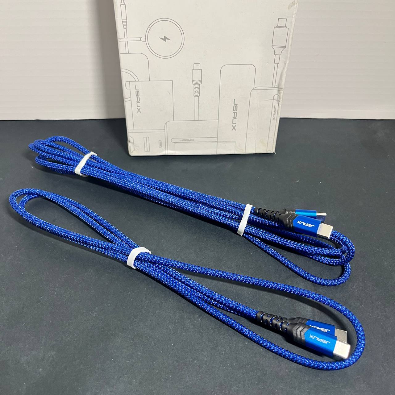 Pack de 2 Cable USB-C a USB-C Trenzado de Nailon, Carga Rápida PD 100W, 5A,de 1M / 2M