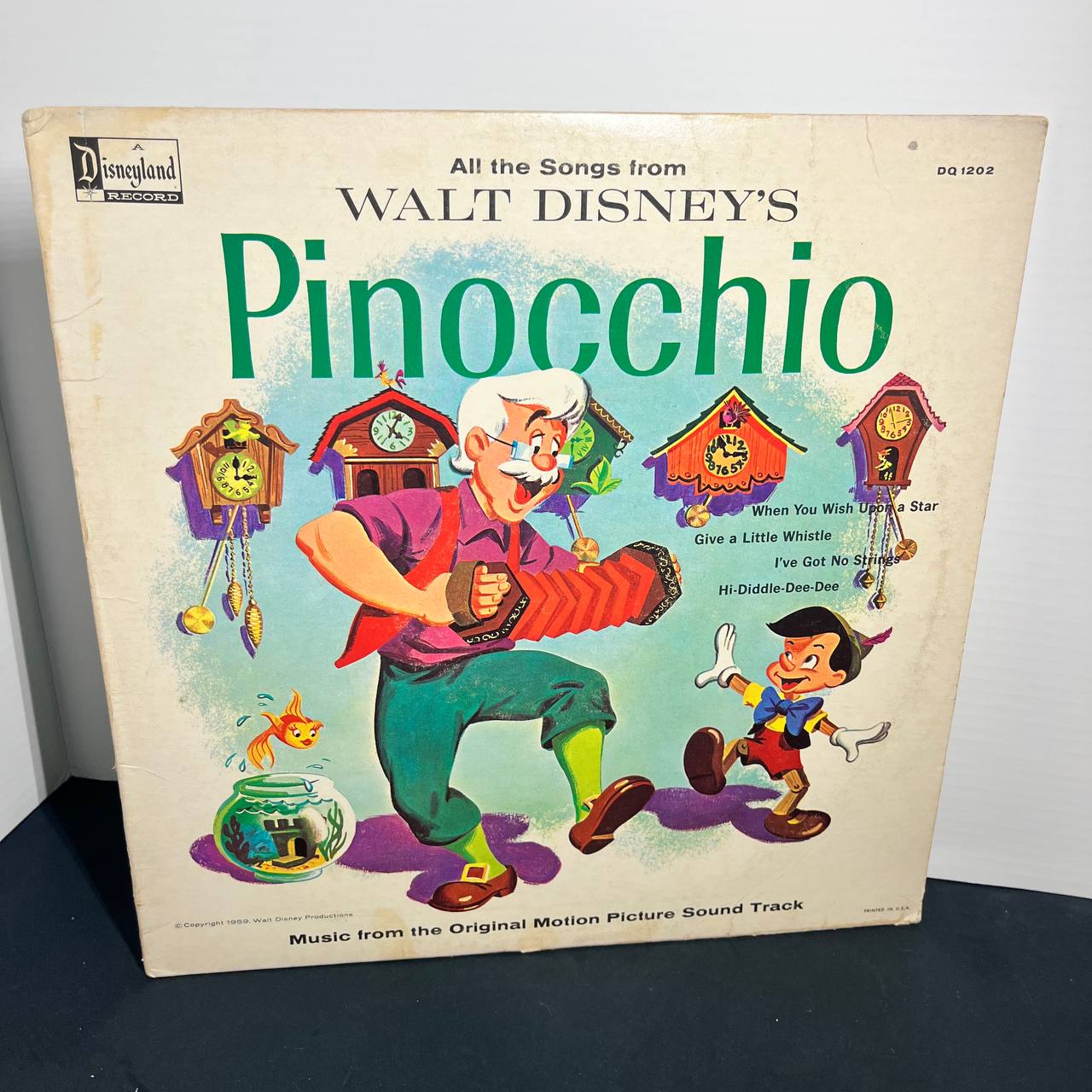 Vinilo Disney Pinocchio DQ 1202 - All the Songs from Walt Disney's Pinocchio