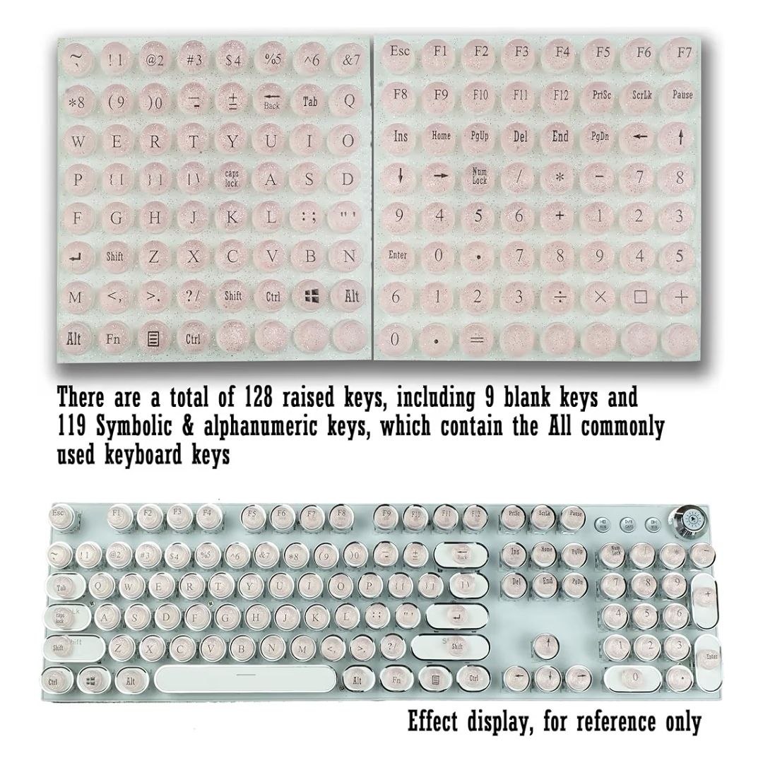 128 piezas de expansor de espacio para teclas de teclado para uñas largas.