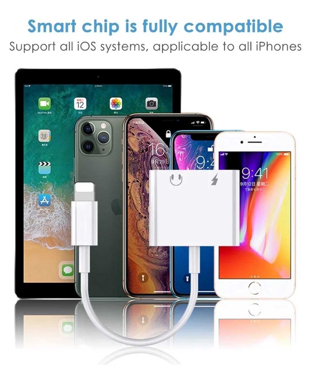 Adaptador Lightning a Jack 3.5mm y Puerto de Carga para iPhone - Dual Lightning