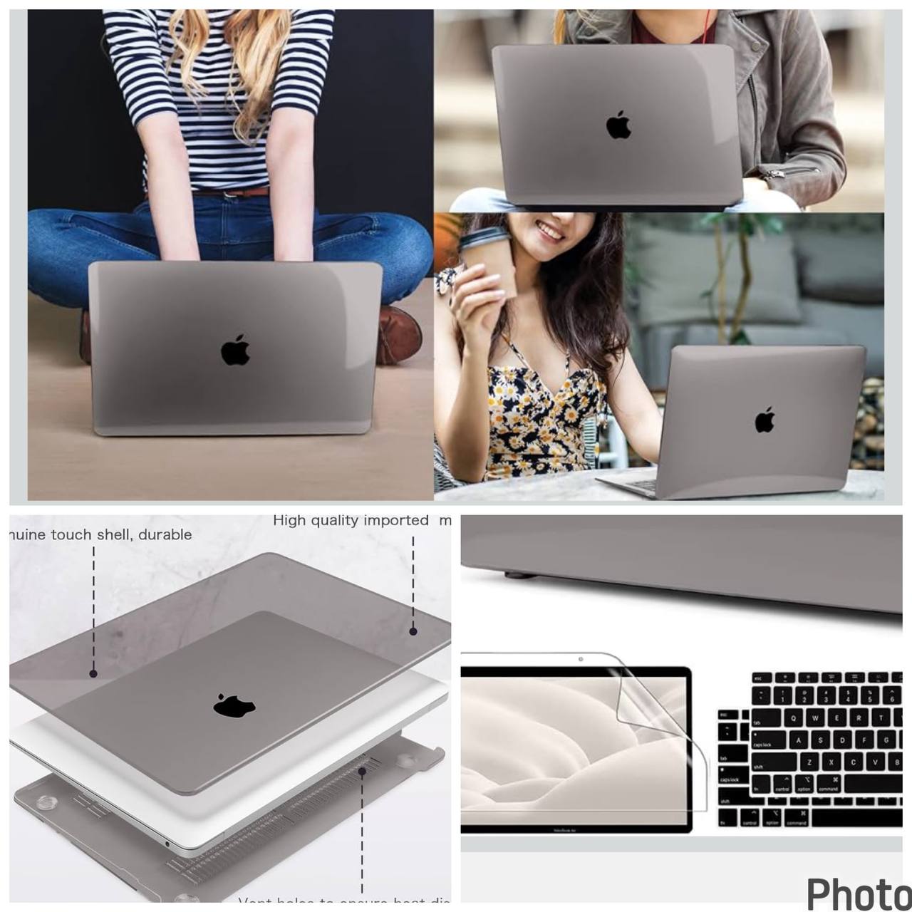 Case Protector May Chen "Gris Espacial" para MacBook Air 13" + Kit Completo
