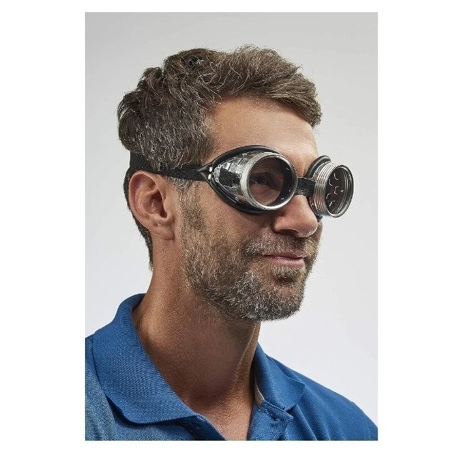 Gafas Estilo Steampunk Vintage con Lentes de Cristal Claros y Correa Ajustable
