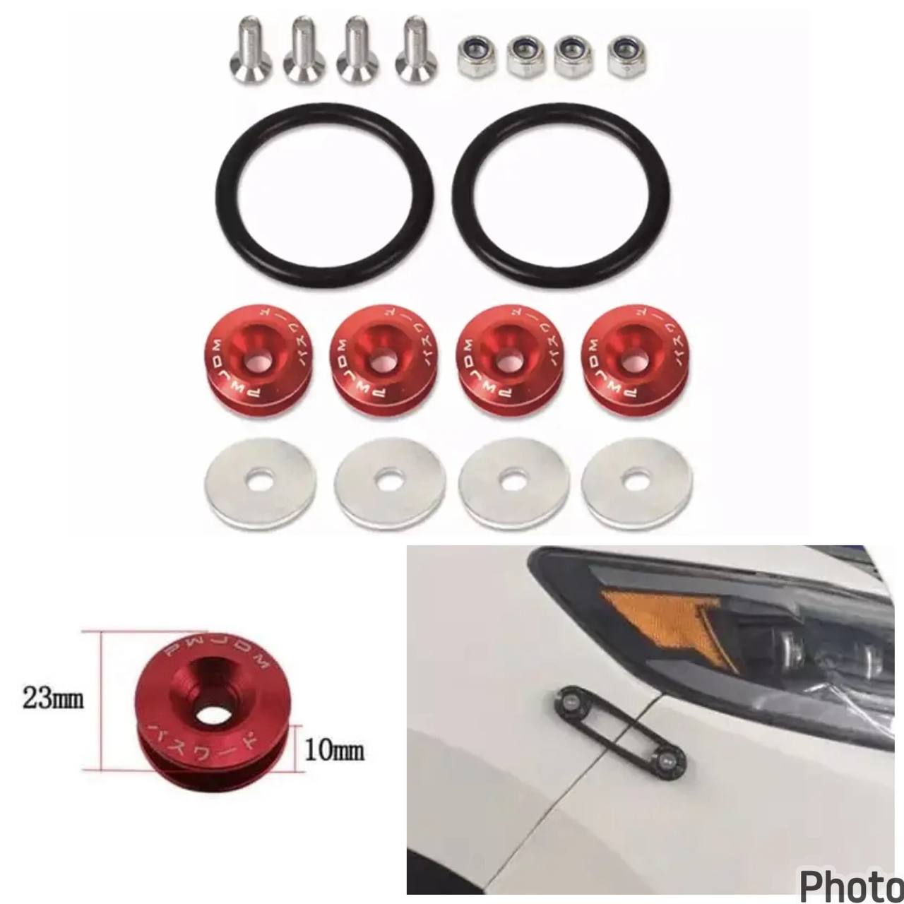 Kit de Sujeción Rápida Universal para Defensa de Carrocería - Aluminio CNC Rojo