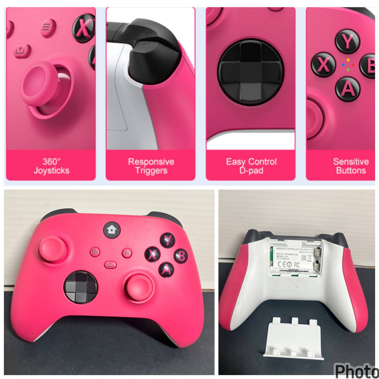 Control Mando Compatible Xbox One / Series X|S y PC (Rosa) - Conexión Tipo C