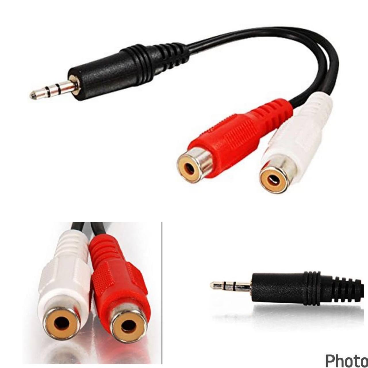 Cable Adaptador de Audio 3.5mm Macho a 2 RCA Hembra, Estéreo, PVC de alta resistencia