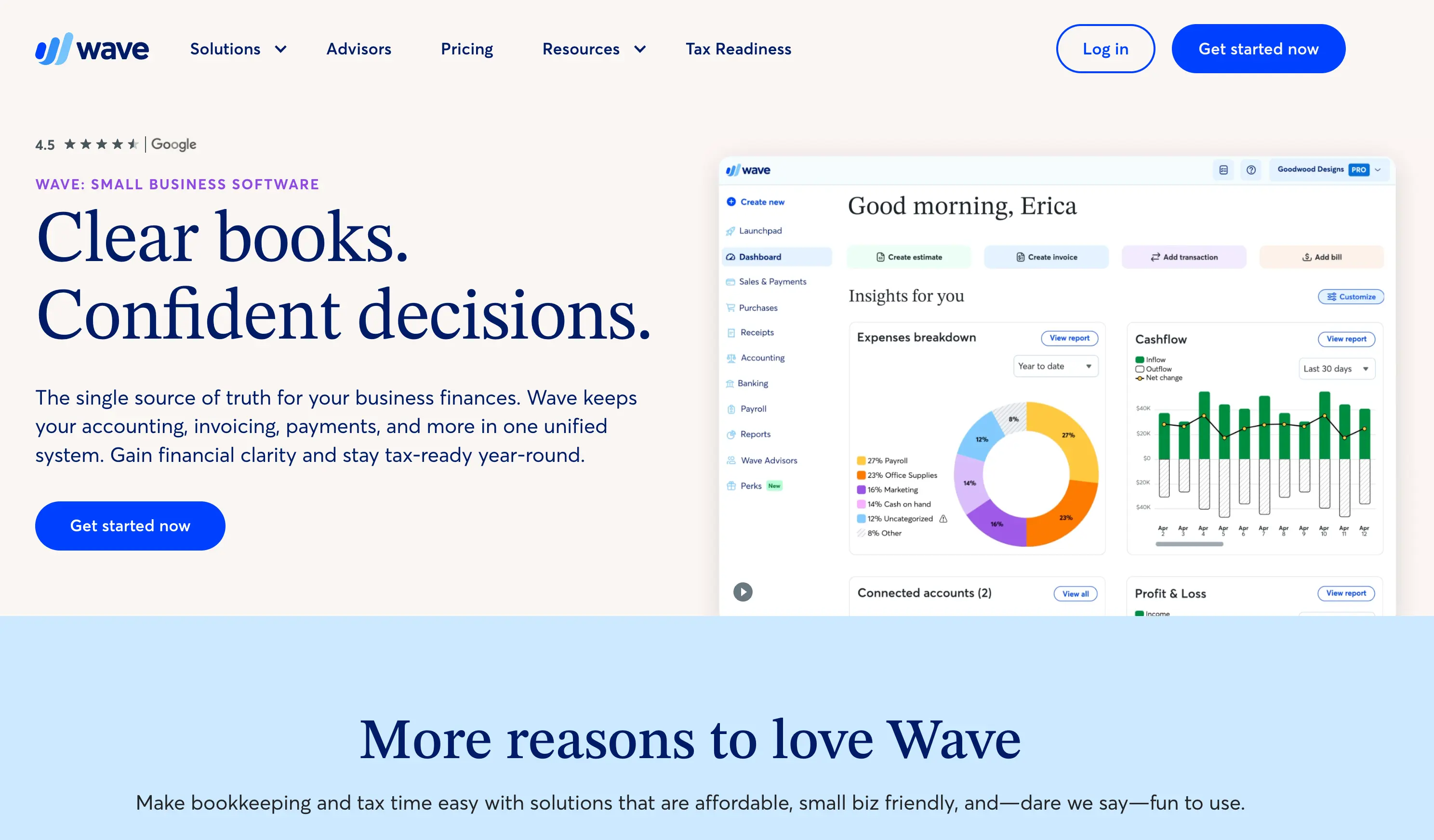 Wave: Best free option with bookkeeping included