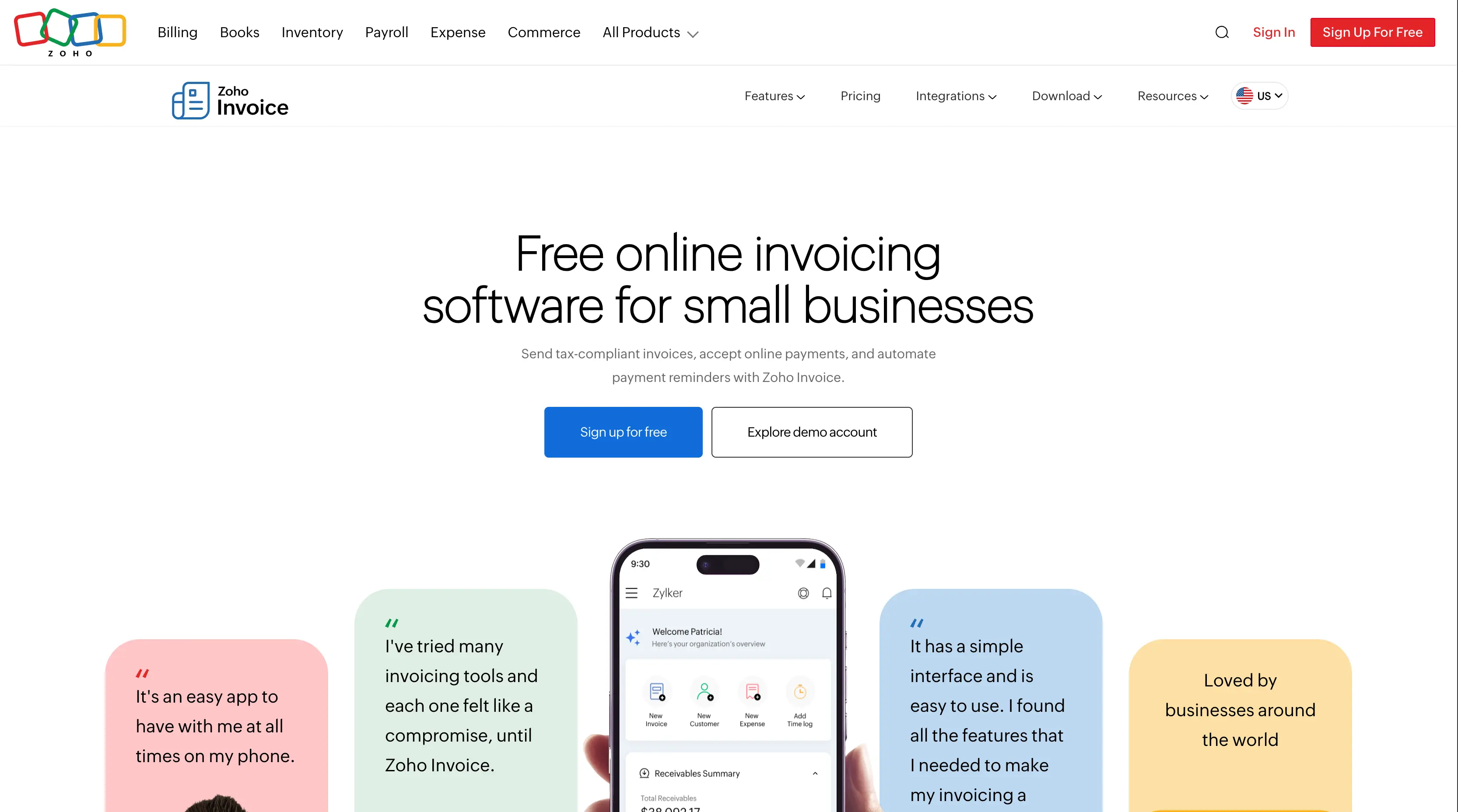 Zoho Invoice: Best $0 tool for low invoice volume