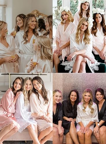 Vue 5 de Peignoir Satin Femme Mariage