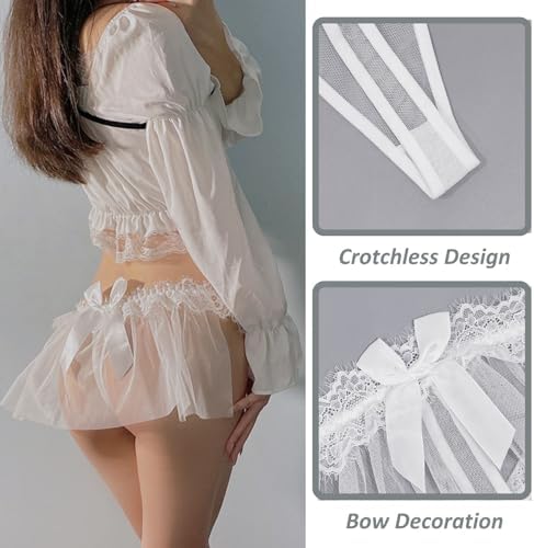 Vue 3 de Tanga String Sexy Dentelle