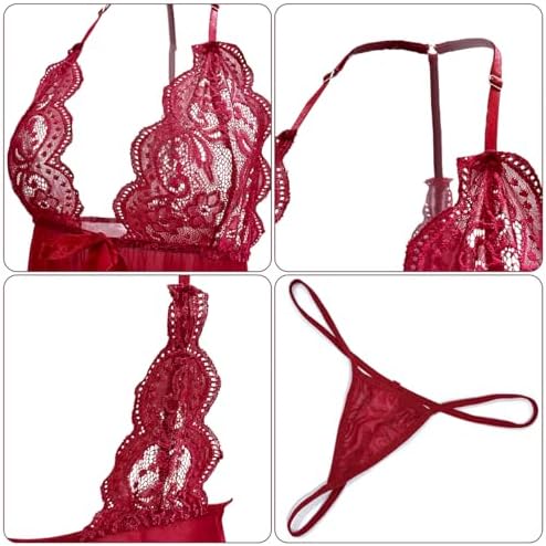 Vue 6 de Femme Nuisette Transparente Sexy