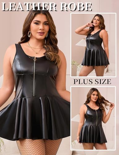 Vue 3 de Ohyeahlady Robe Sexy Cuir